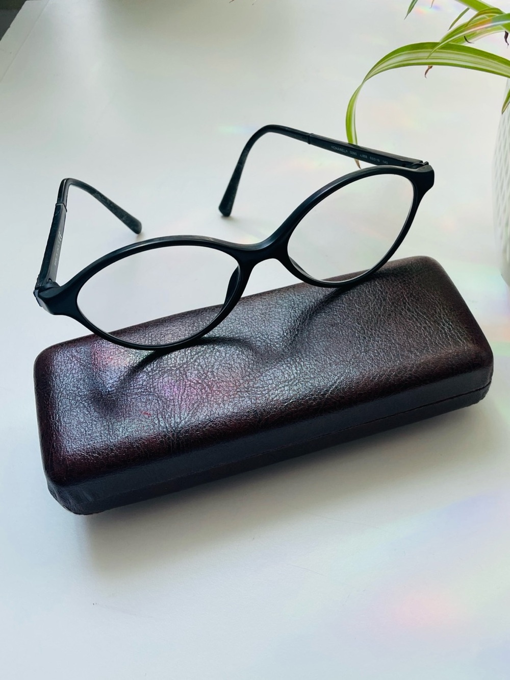 Authentic CHANEL 3390 Black Oval Eyeglass Made in Italy Serial BC24446639